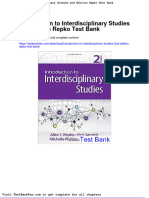 Full Download Introduction To Interdisciplinary Studies 2nd Edition Repko Test Bank