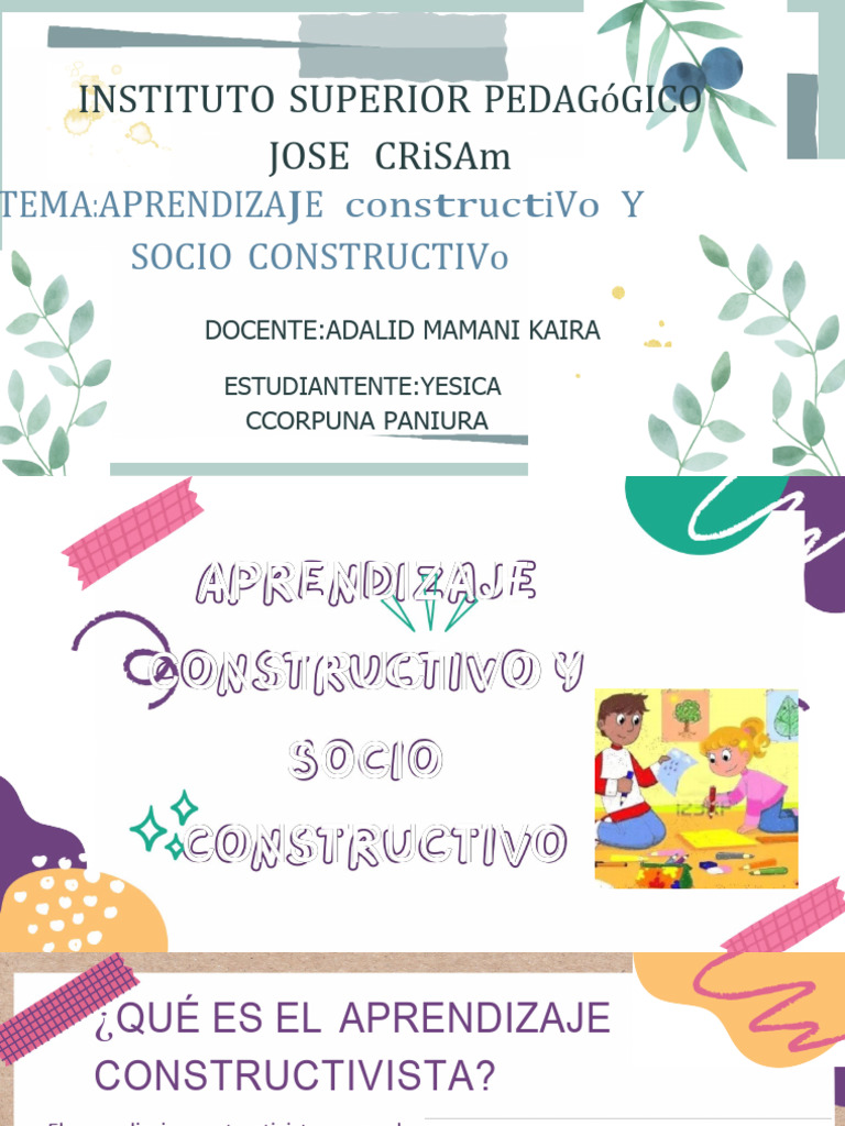 Aprendizaje Constructivista y Social | PDF | Constructivismo (filosofía ...