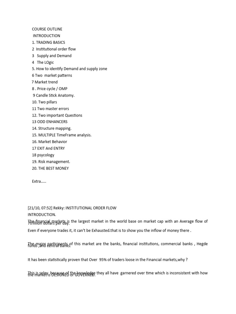 Mastering Institutional Order Flow in Trading | PDF | Foreign Exchange  Market | Prices