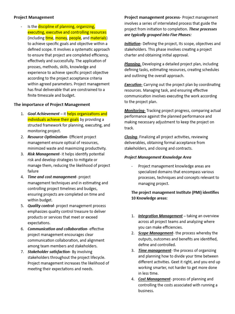 FINAL Project Managment Reviewer 3a 1 | PDF