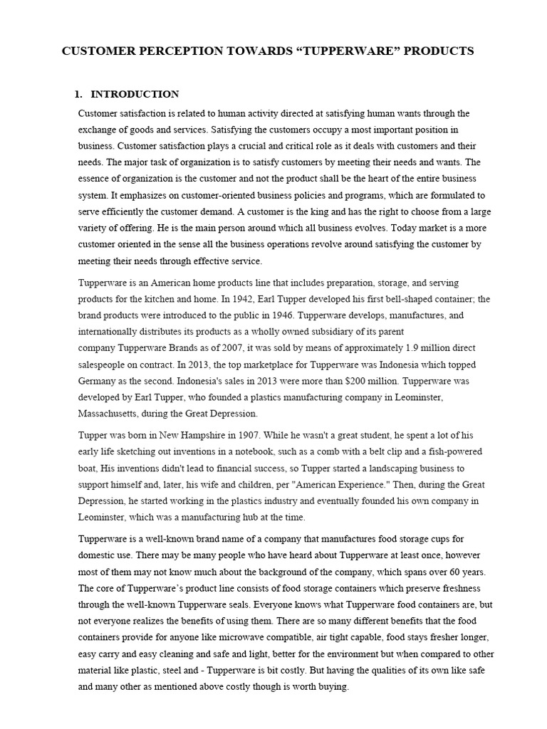 Customer Insights on Tupperware Products | PDF | Wellness