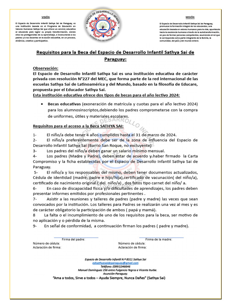 Requisitos para La Beca 2024 | PDF