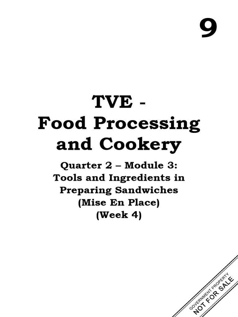 TVE COOKERY 9 Q2 MODULE 3 WEEK 4 PASSED no key PDF Sandwich Breads