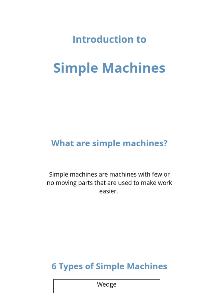 Understanding Simple Machines: Types & Uses | PDF | Machines | Lever