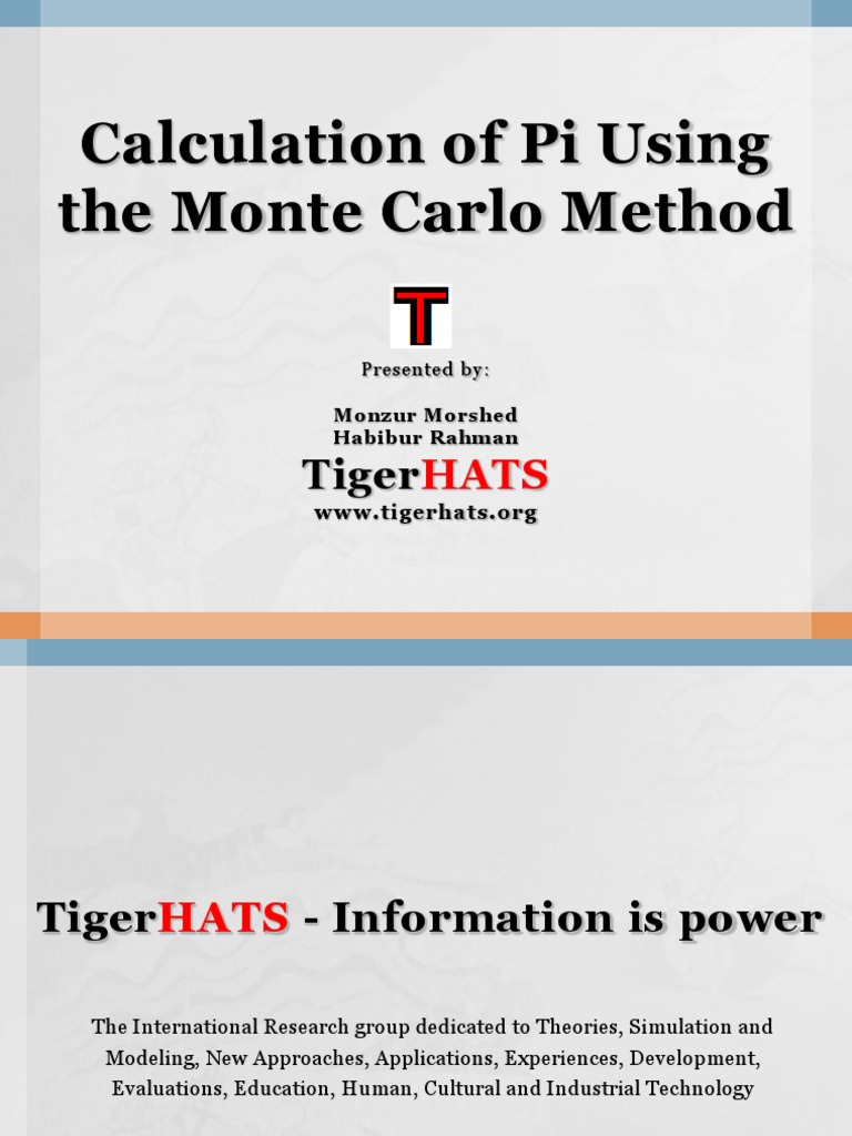 Calculation of Pi Using The Monte Carlo Method | PDF | Computers
