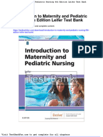 Full Download Introduction To Maternity and Pediatric Nursing 8th Edition Leifer Test Bank