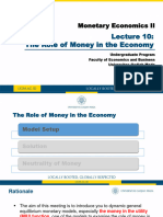 The Role of Money in The Economy: Monetary Economics II