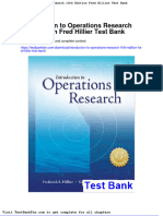 Full Download Introduction To Operations Research 10th Edition Fred Hillier Test Bank