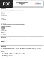 Term 2 Assignment 1 Quadrilaterals - Answers