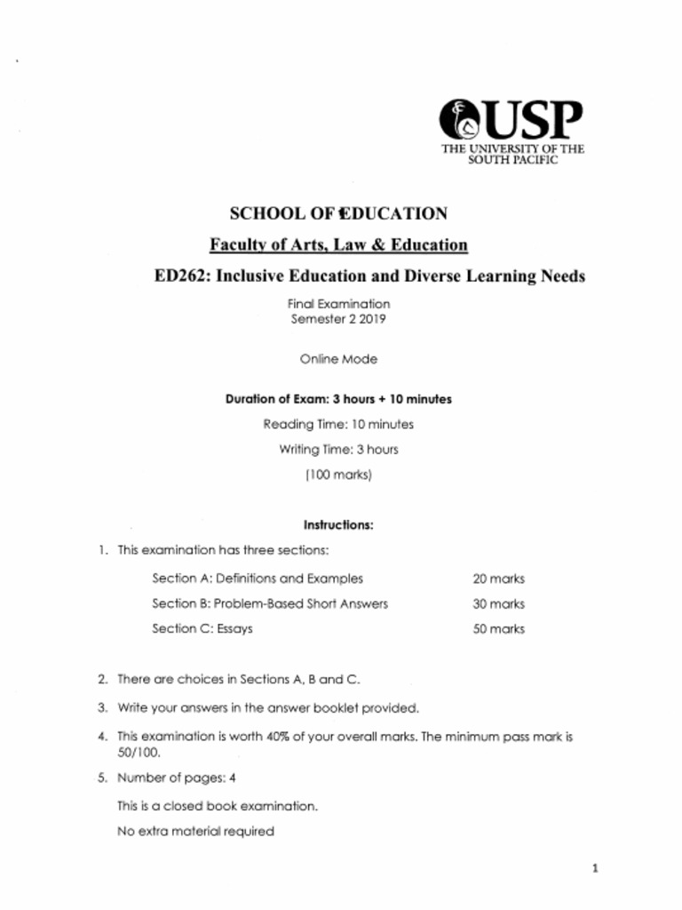 ED262 Exam | PDF