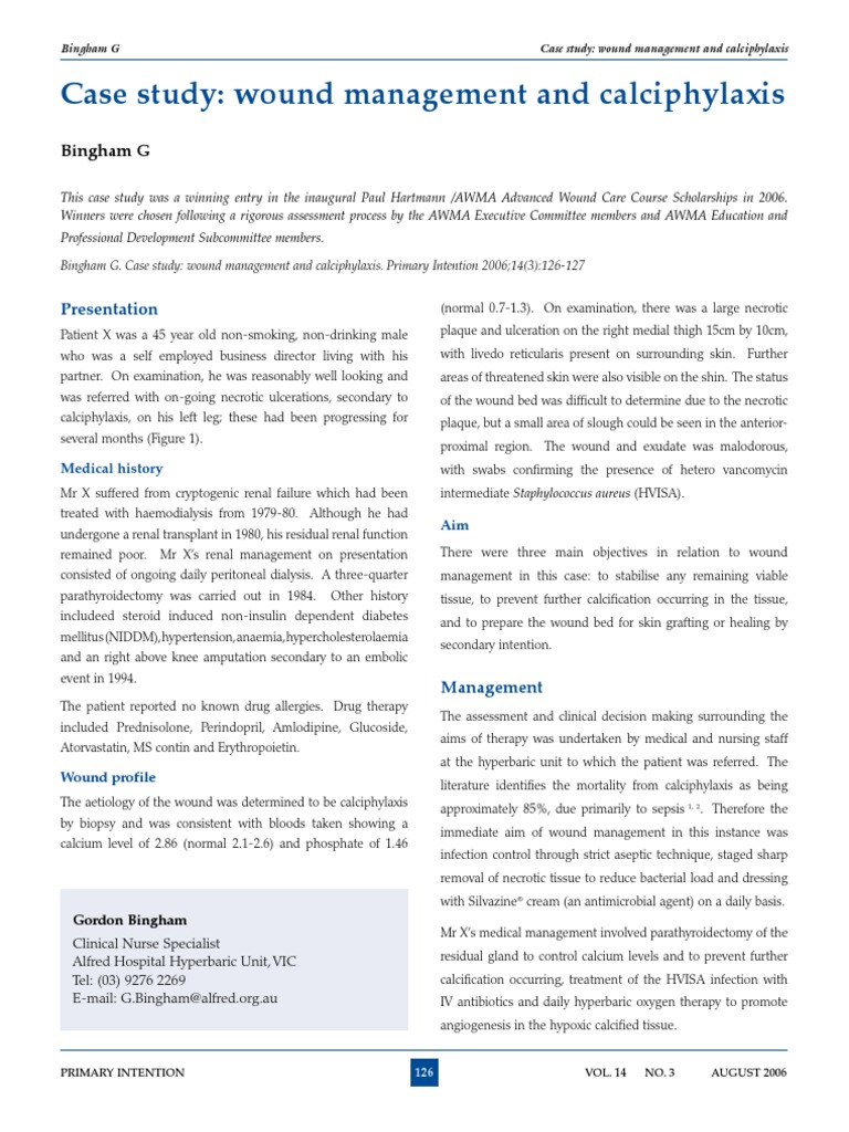 calciphylaxis Wound Medical Treatments
