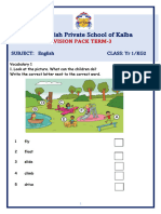 English Private School of Kalba: Revision Pack Term-3