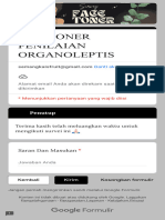 Kuesioner Penilaian Organoleptis: Formulir