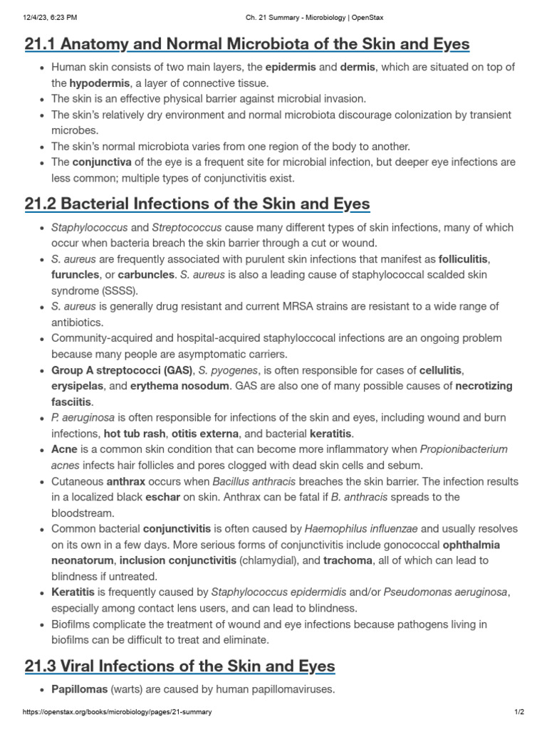 skin and eye infections PDF Staphylococcus Aureus Skin