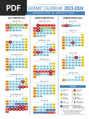 Academic Calendar 2023-2024 Rev March 2023 | PDF