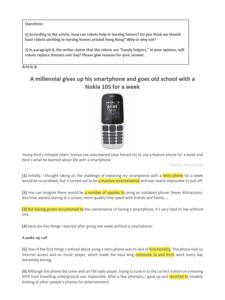 Millenial Gives Up Smartphone | PDF | Smartphone | Mobile ...