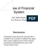 Overview of Financial System: Prof. Mishu Tripathi Asst. Professor-Finance