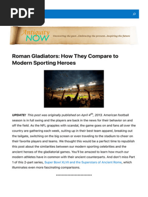 Roman Gladiators- How They Compare to Modern Sporting Heroes | AntiquityNOW