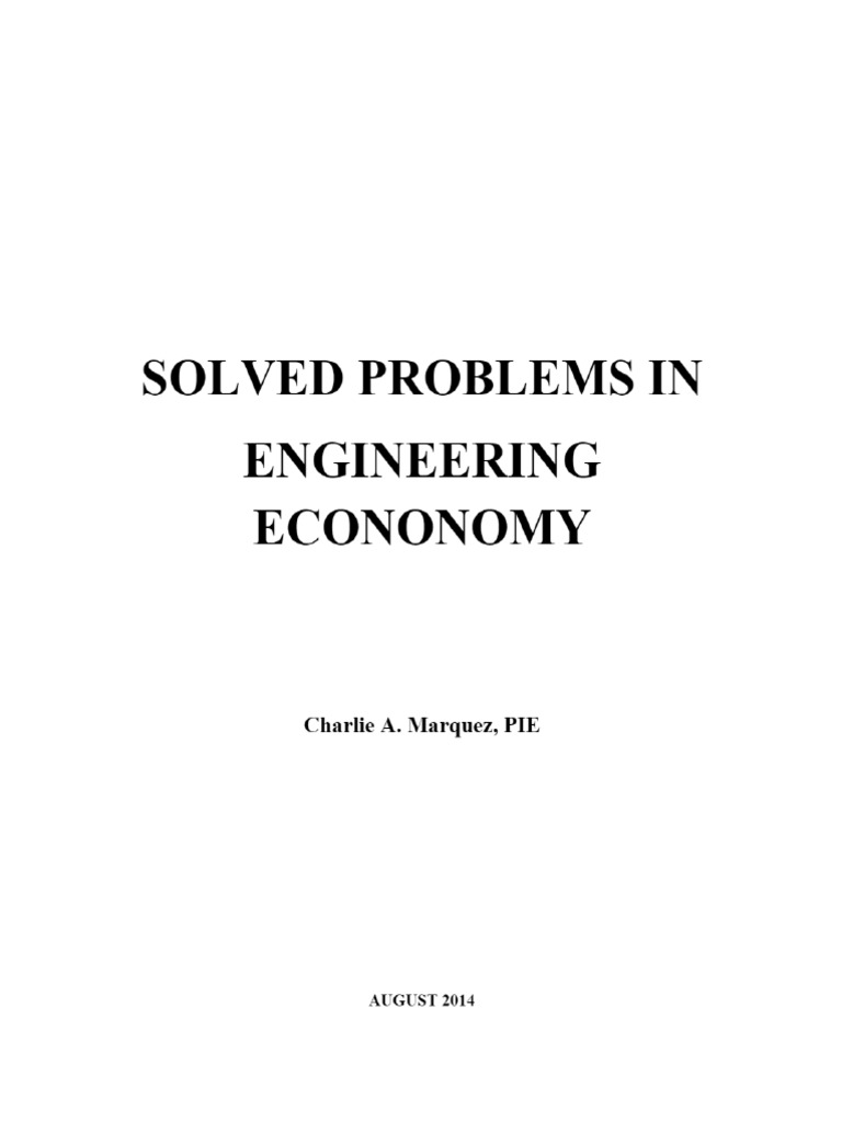 Solved Problems in Engineering Economy 2014 | PDF