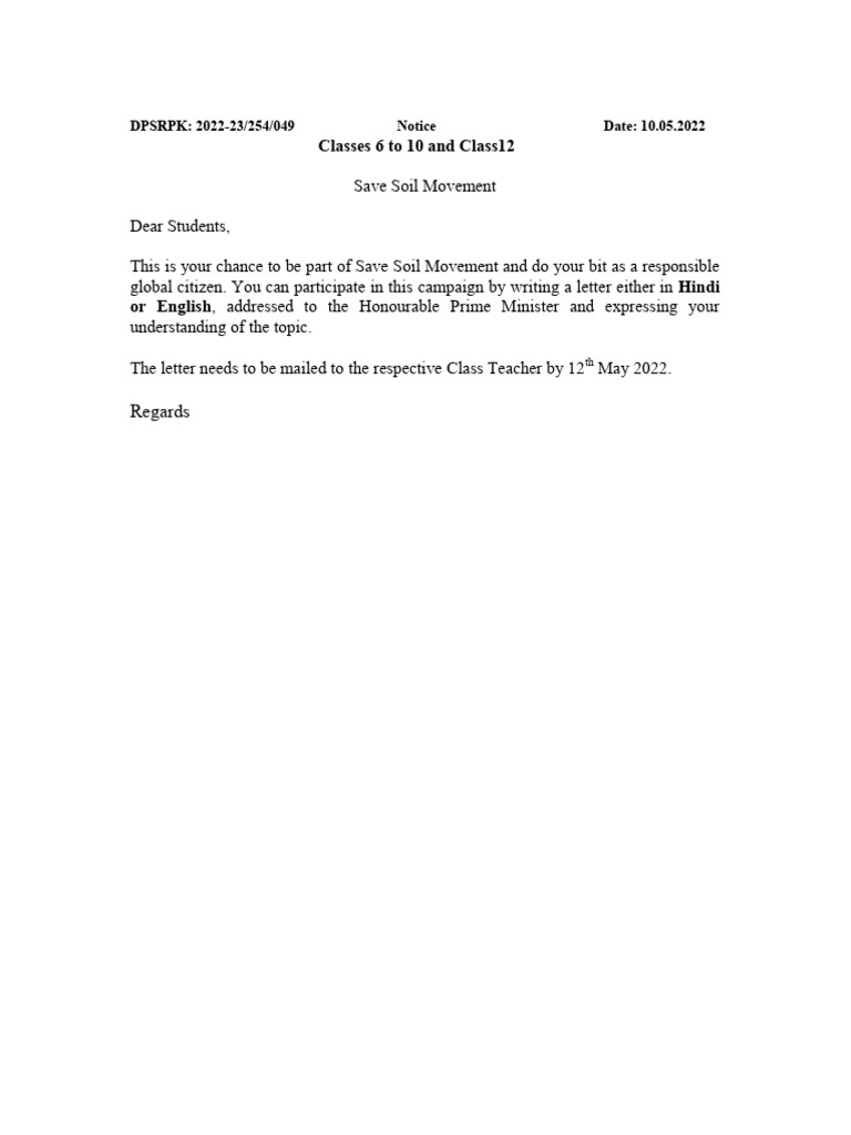 Notice 49 - Save Soil | PDF