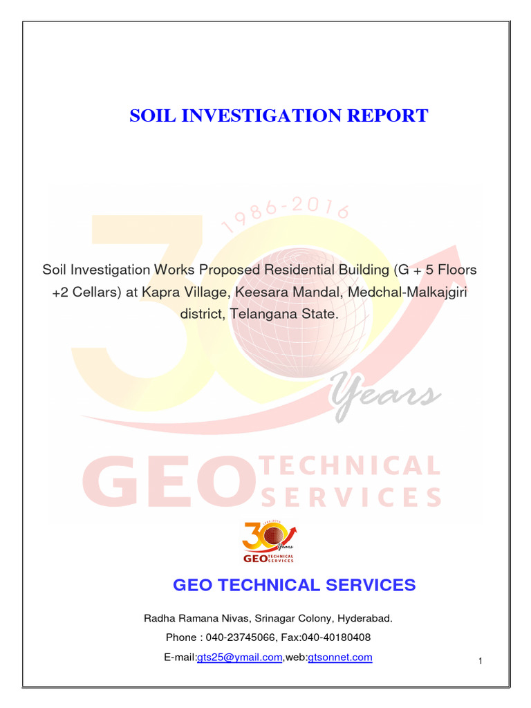 Soil Investigation Report for Kapra Village | PDF | Soil Science ...