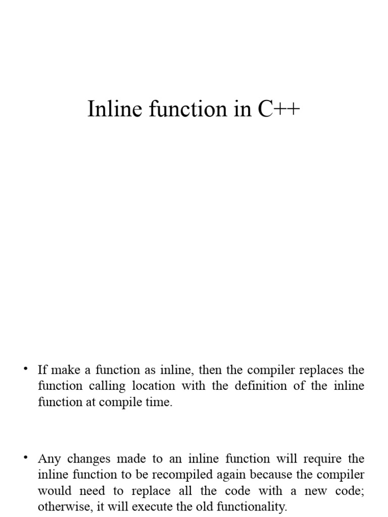 Inline Function in C++ | PDF | Computer Program | Programming