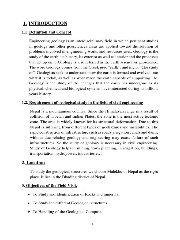 Geological Study of Malekhu, Nepal | PDF | Rock (Geology) | Sedimentary ...