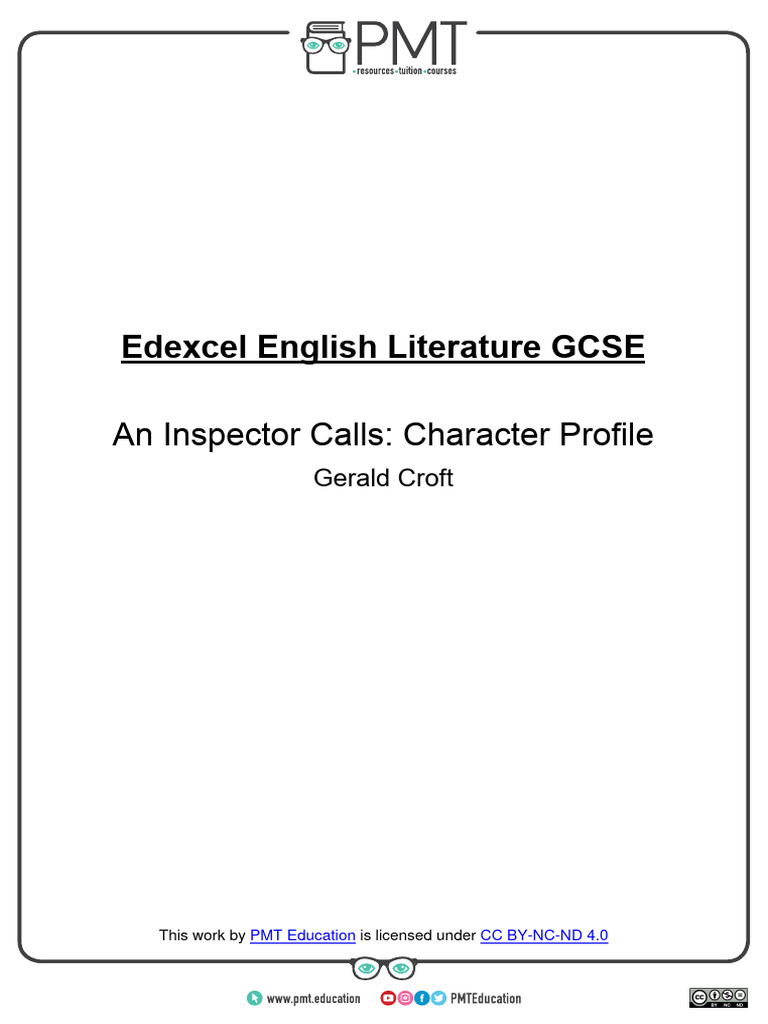 Gerald Croft Character Analysis in An Inspector Calls | PDF | Guilt ...