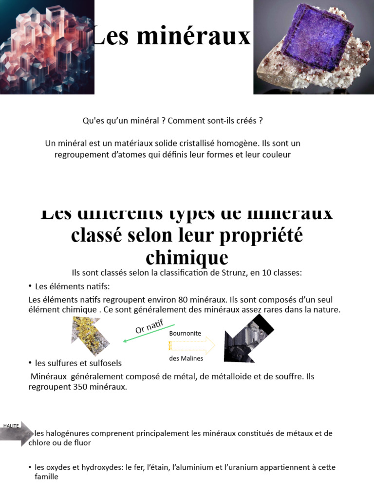 Classification des minéraux et usages | PDF