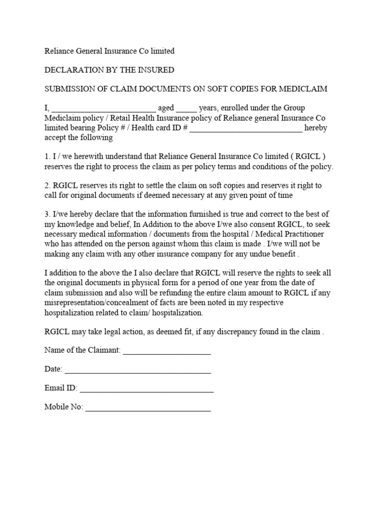 Decleration Form | PDF | Finance & Money Management