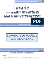 Tema 5.4. Contraste de Hipótesis - Una o Dos Proporciones