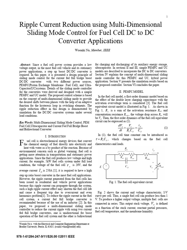 Sliding Mode Control for Fuel Cell Boost Converter | PDF | Fuel Cell ...