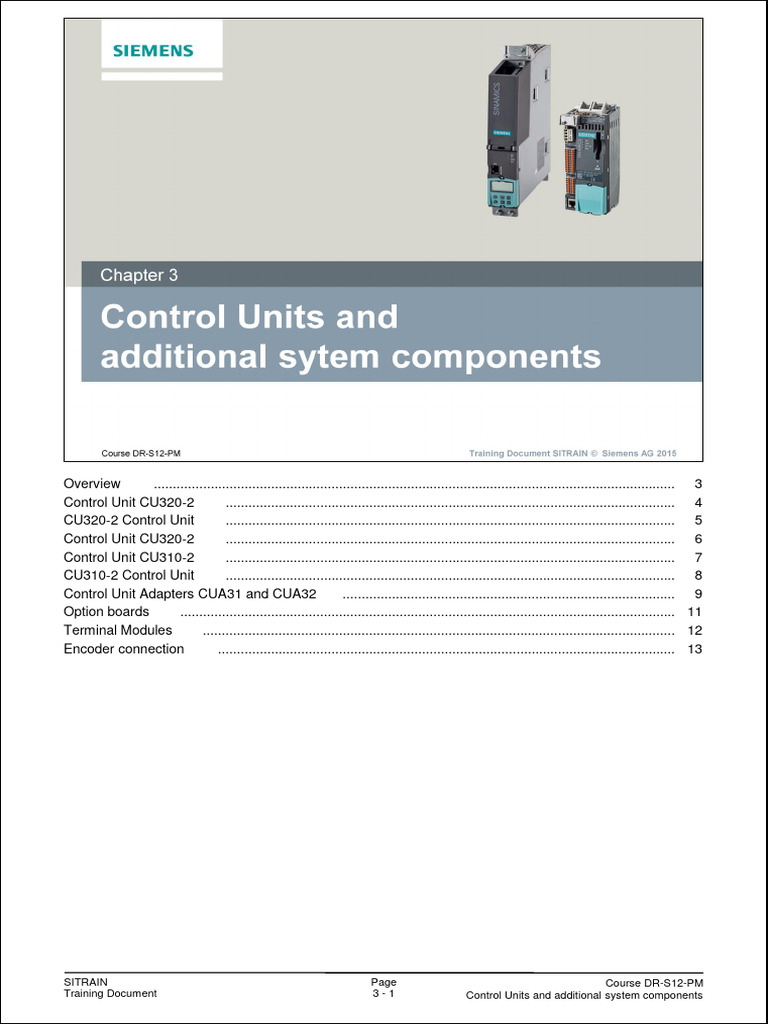 Siemens - G120 - 03 Control Units and Additional System Components en | PDF