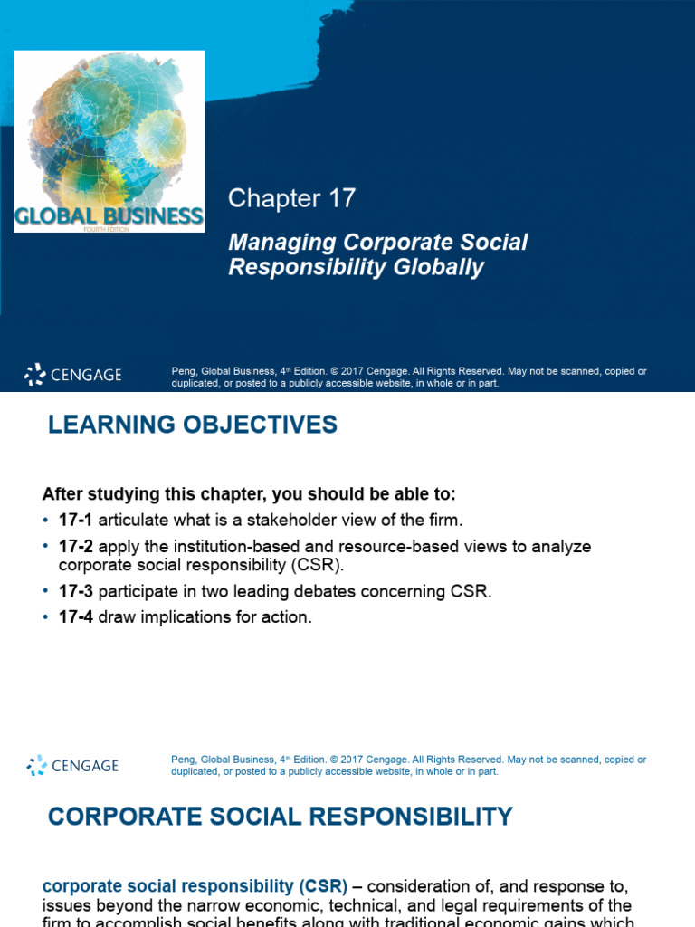 CH 17 | PDF | Corporate Social Responsibility | Multinational Corporation