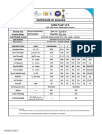 Aero Plast Ltd. Certificate of Analysis: Issued By: Invoice No: Invoice Date: Customer Name Job Name Structure