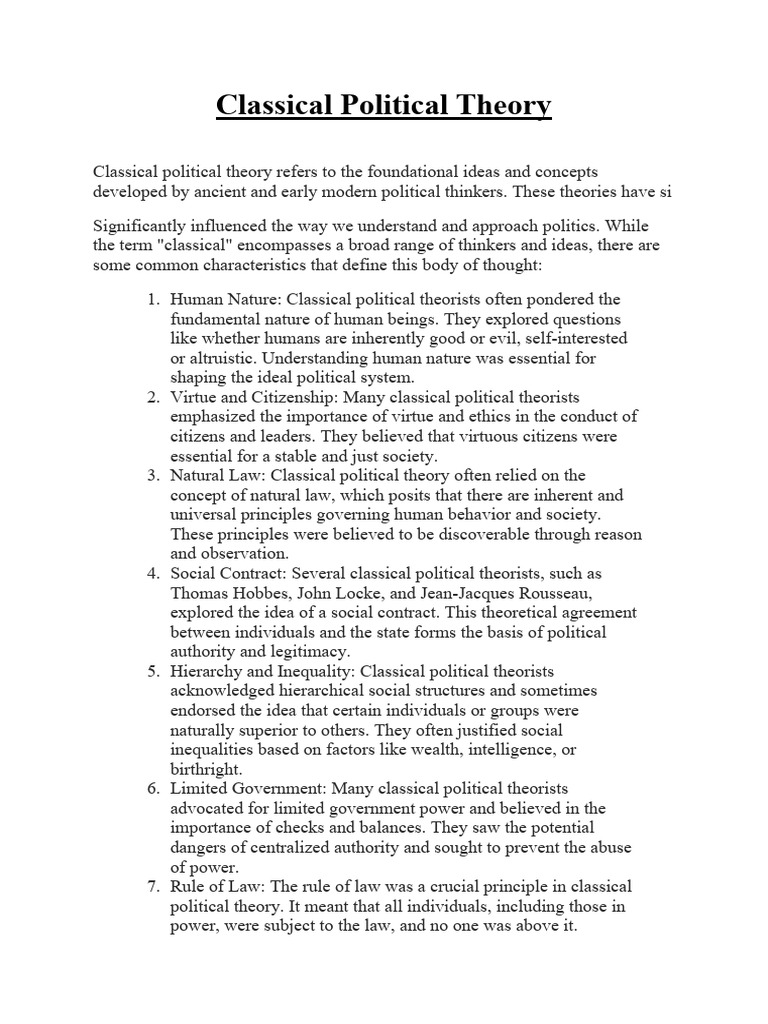 Who Is The Father Of Classical Political Theory