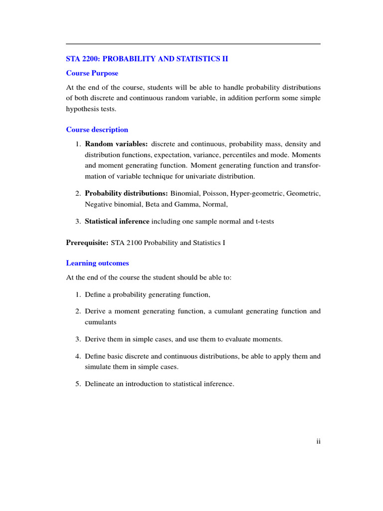 Geometric Distribution in STA 2200 | PDF