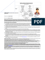 Format of Admit Card