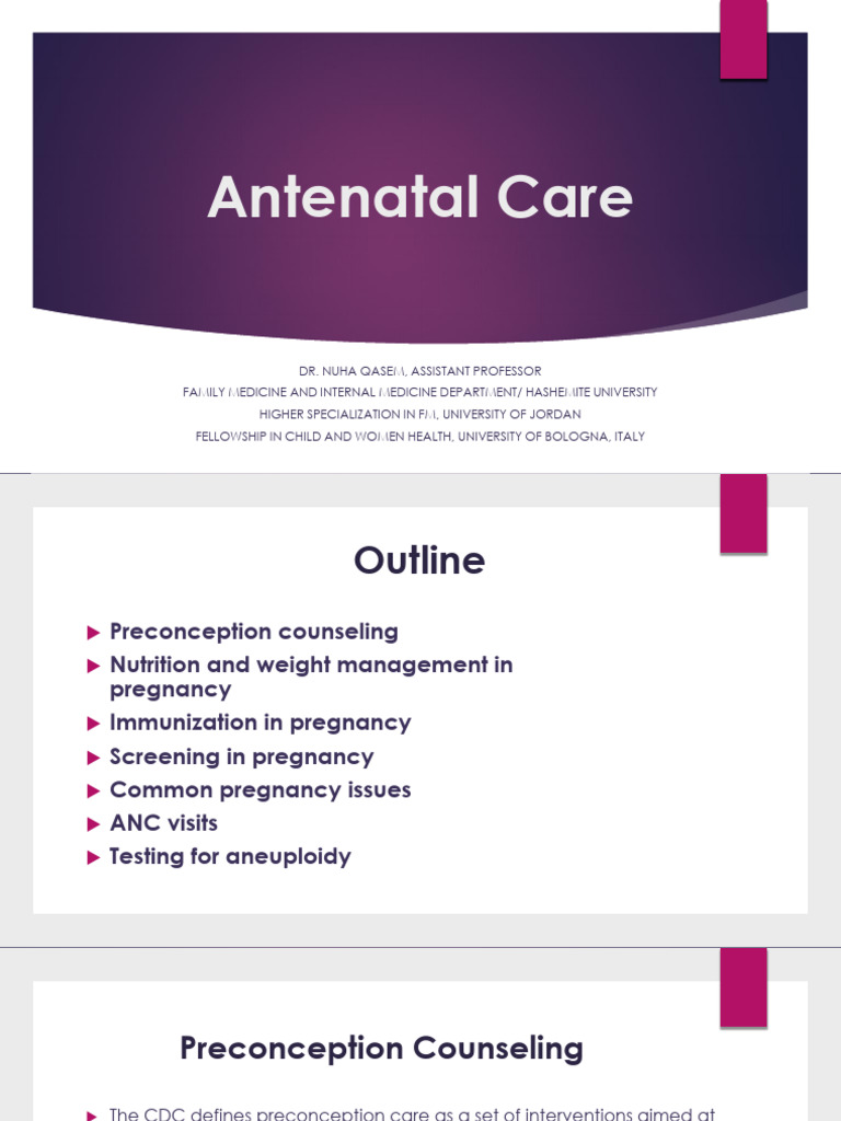 Comprehensive Antenatal Care Guide | PDF