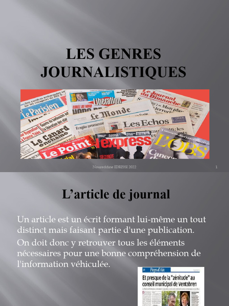 Les Genres Journalistiques PDF