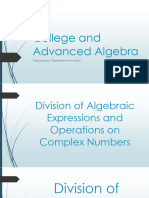 Division AE Operations On Complex Numbers