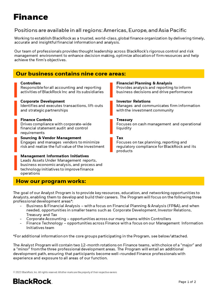 BlackRock Analyst Program Overview | PDF | Financial Analyst | Business