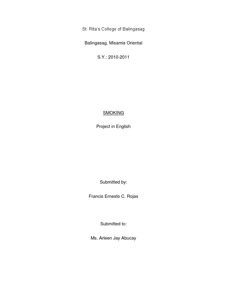 thesis about smoking pdf