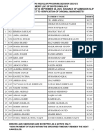 1st Merit List Bachelors 2023-2027 Biotech