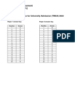 Test of Mathematics For University Admission 2022 Papers Answer Keys