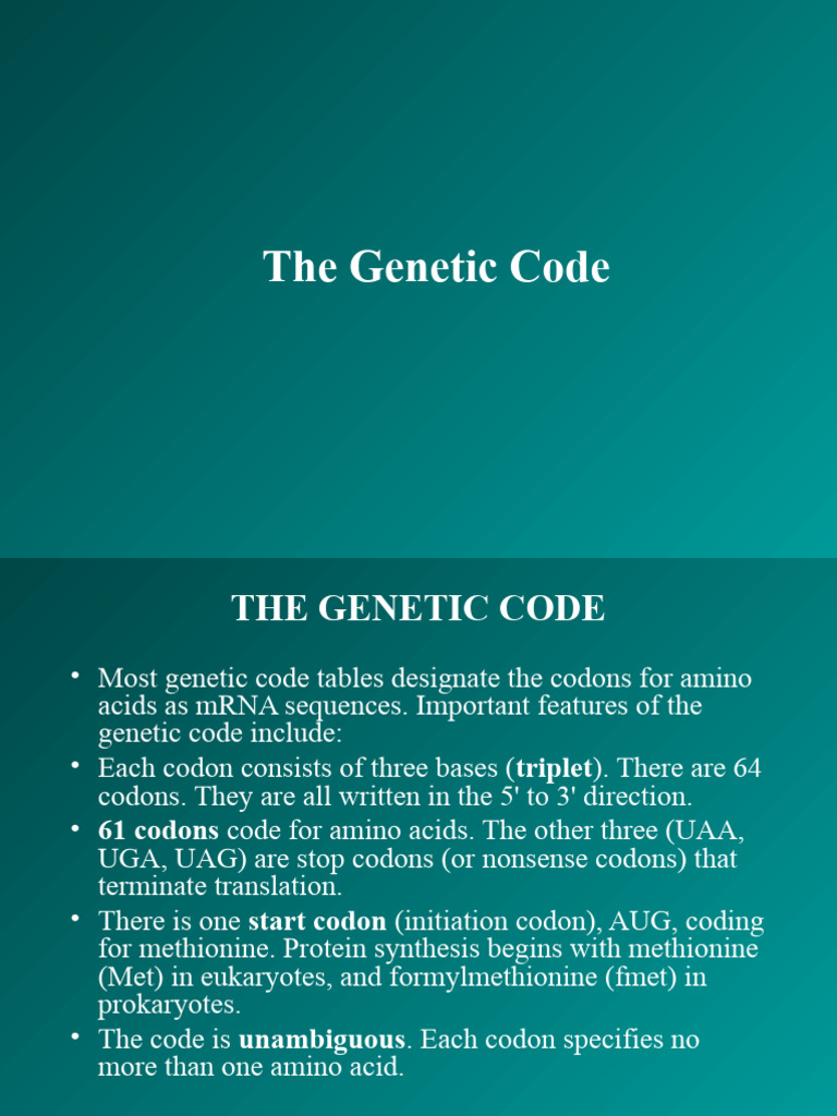 Genetic code pdf genetic code translation biology 