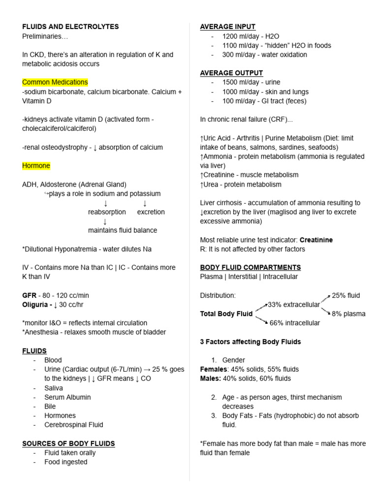 MS - Fluids and Electrolytes | PDF | Angiotensin | Kidney