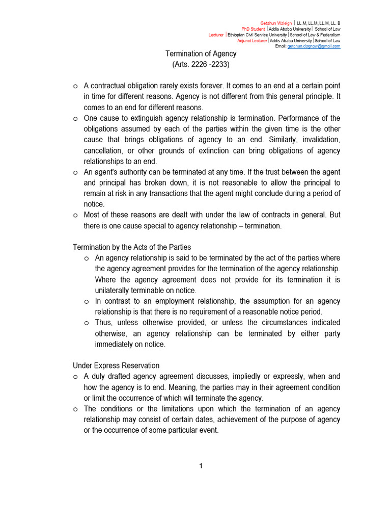 Which Agency Duties Survive Termination of an Agreement-Contract Law Insights