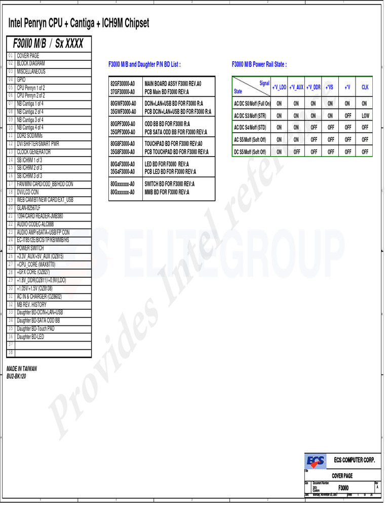 Esquema Schematic ECS F30110 PDF