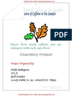 CBSE XII Chemistry Project Determination of Caffeine in Tea Samples